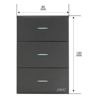 Placa de Interruptores / 3 Sencillos / 10 A / 127 V / 60 Hz / Policarbonato - Imagen 2