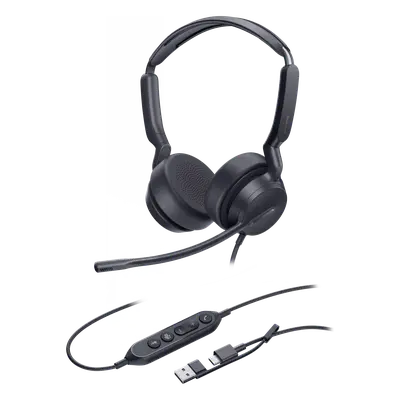 Auriculares Profesionales USB / Cancelación de Ruido con IA / Altavoz 35 mm / Certificado Microsoft Teams / USB-C con Adaptador USB-A / Diseño Ergonómico Binaural - Imagen 2