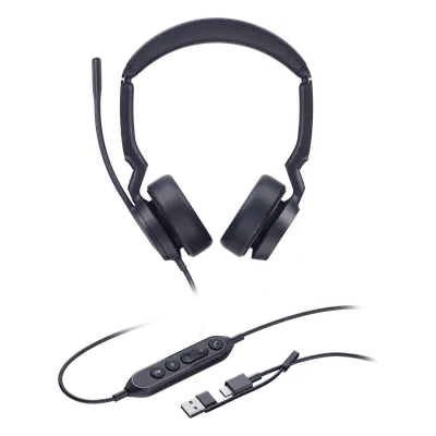 Auriculares USB Profesionales / Cancelación de Ruido con IA / Altavoz 35 mm / USB-C/A Plug-and-Play / 20 Hz - 20 kHz - Imagen 2