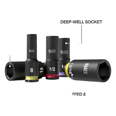 Juego de Dados de Impacto Profundos / Drive 3/8" / SAE y Métrico / 23 Piezas / Adaptadores Multi-Propósito / Estuche Modular - Imagen 3