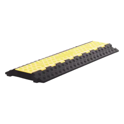 Protector de Cable / 3 Canales / Carga 5 Toneladas / Canal 30x30 mm / Base Goma y Tapa Plástico / 90 cm Largo / Amarillo-Negro - Imagen 3