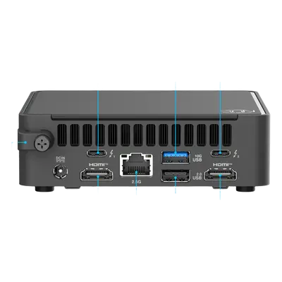 Mini PC / Core 5 210H 8 Núcleos hasta 4.8 GHz / 16 GB DDR5-5600 / SSD 512 GB NVMe PCIe 4.0 / Wi-Fi 7 / Ethernet 2.5 GbE / Thunderbolt 4 / Windows 11 Pro - Imagen 3