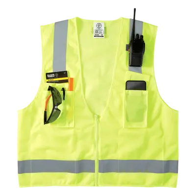 Chaleco de seguridad reflectante / Talla XL / ANSI/ISEA 107-2015 Tipo R Clase 2 / Pecho 44''-50'' (111,8-127 cm) / Amarillo alta visibilidad - Imagen 4