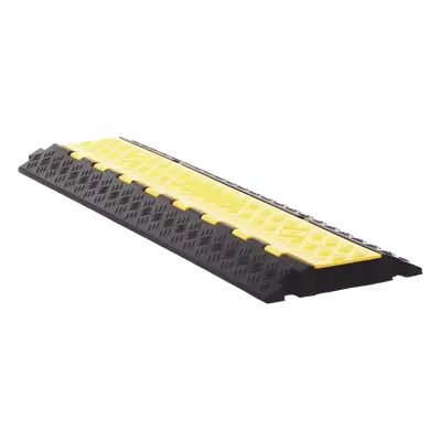 Protector de Cable / 3 Canales / Carga 5 Toneladas / Canal 30x30 mm / Base Goma y Tapa Plástico / 90 cm Largo / Amarillo-Negro - Imagen 4