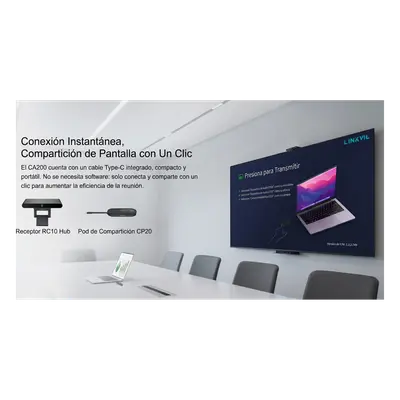 Kit de Conferencia Inalámbrica / Transmisión 4K/30fps / 4 Dispositivos Simultáneos / Alcance 10 m (32.8 ft) / Plug & Play / Multiplataforma - Imagen 4