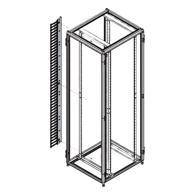 Organizador Vertical de Cables / 45 UR / 2 m (6.6 ft) / 726 Cables / RAL 9005 / Dedos 1.75 pulg / 95x208 mm - Imagen 2