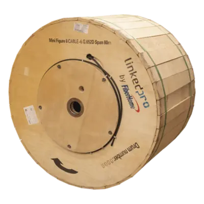 Carrete de Fibra Óptica Aérea Mini Figura 8 / G.652D Monomodo / 6 Hilos / Span 80 m (262 ft) / 4 km (2.5 mi) - Imagen 2