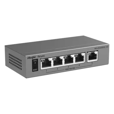 Switch Capa 2 Gestionado en la Nube / 5 Puertos Gigabit / Switching 10 Gbps / Forwarding 7.44 Mpps / Diseño sin Ventilador / Protección 6 kV / Modo CCTV de un Clic / 32 VLANs / Gabinete Metálico / Ruijie Cloud - Imagen 2