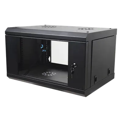 Gabinete de Pared 6U / 19in / 455 mm Profundidad / Cristal Templado / 80 kg Carga / 1.49 x 1.16 x 1.49 pies - Imagen 2