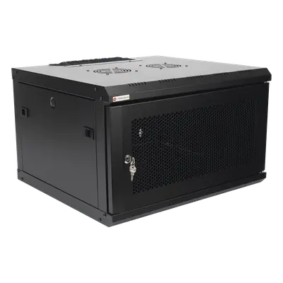Gabinete de Pared 19 in / 6U / Profundidad 455 mm / Carga 60 kg / Puerta Perforada / 2 Ventiladores / Panel Cepillo - Imagen 2