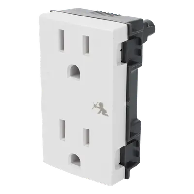 Módulo Dúplex de Contactos Eléctricos / 10A / 127V / Sistema de Seguridad Antiobjetos / Compatible con Cajas para Pavimento / Embornamiento a Tornillo - Imagen 2