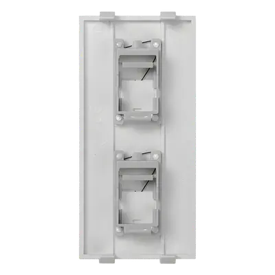 Placa Plana de Voz y Datos / Guardapolvo Integrado / 2 Puertos Keystone / Perfil 5 mm / 108 × 52 mm / 4.25 × 2.05 pulgadas / Color Blanco - Imagen 2