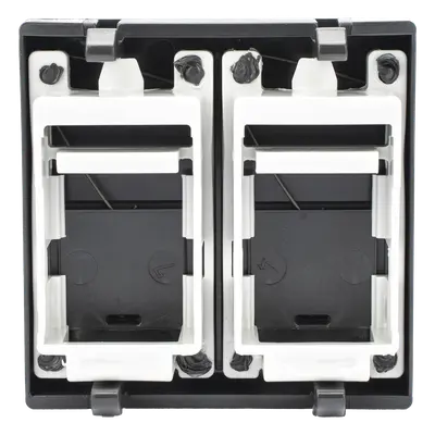 Módulo de Placa con Guardapolvo / 2 Espacios Keystone RJ45 / 45×45 mm / 8.5 mm Profundidad / Compatible Cajas Teleblock y Ofiblock - Imagen 2
