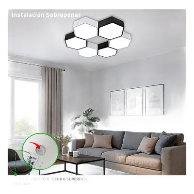Lámpara LED Poligonal / 18 W / 1 800 lm / 6 500 K / 140° / Montaje Sobreponer o Suspendido / 85-265V~ 50/60 Hz - Imagen 6
