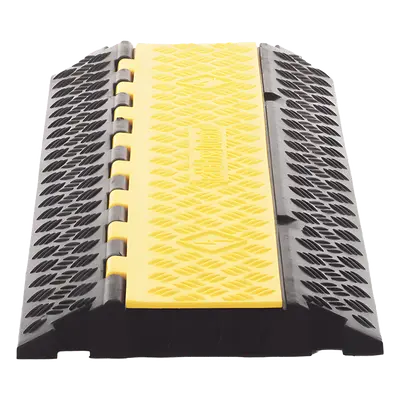 Protector de Cable / 3 Canales / Carga 5 Toneladas / Canal 30x30 mm / Base Goma y Tapa Plástico / 90 cm Largo / Amarillo-Negro - Imagen 5