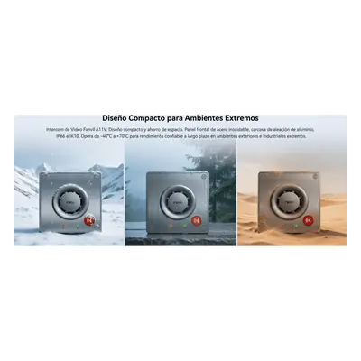 Videoportero IP para Exterior / Cámara 4 Megapixel (1080p) / HDR e Iluminación IR / Altavoz 5W y Doble Micrófono / Panel Acero Inoxidable y Cuerpo Aluminio / IP66 e IK10 / PoE+ / 2 Líneas SIP - Imagen 26