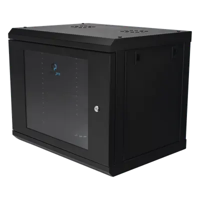 Gabinete de Pared 9U / 19" Rack / Cristal Templado / 455 mm Profundidad (1.49 ft) / Acero Reforzado / 80 kg Carga - Imagen 3
