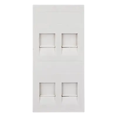 Placa Plana de Voz y Datos con Guardapolvo / 4 Puertos Keystone / Color Blanco / 108 x 52 mm / 5 mm Profundidad / Compatible Cajas Pavimento - Imagen 3