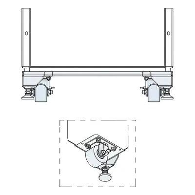 Kit de Ruedas y Niveladores para Gabinete / 900 lb (408 kg) / Material Compuesto Negro / Movilidad Interior / 4 Unidades - Imagen 3