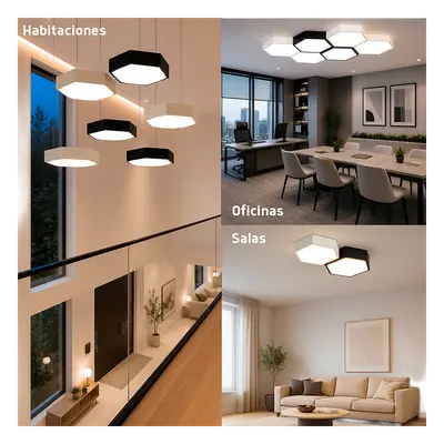 Lámpara LED Poligonal / 18 W / 1 800 lm / 6 500 K / 140° / Montaje Sobreponer o Suspendido / 85-265V~ 50/60 Hz - Imagen 7