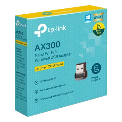 Adaptador USB Wi-Fi 6 / 287 Mbps / 2.4 GHz / Nano 17.5 × 15.8 × 7.1 mm / MU-MIMO / OFDMA / Driver Pre-cargado - Imagen 4