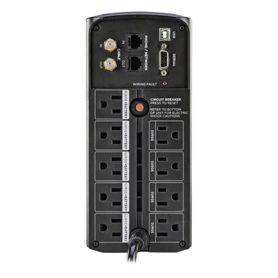 UPS de 1000 VA / 600 W / Topología Línea Interactiva / 9 Tomas NEMA 5-15R / AVR / Pantalla LCD / Supresión 1080 J - Imagen 4