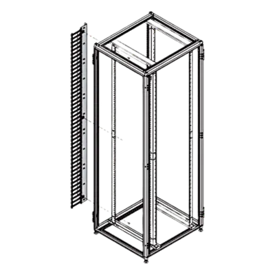 Organizador Vertical de Cables / 45 UR / 2 m (6.6 ft) / 726 Cables / RAL 9005 / Dedos 1.75 pulg / 95x208 mm - Imagen 4