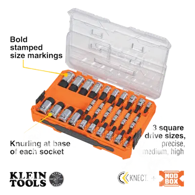Juego de Dados Hexagonales / 32 Piezas / SAE-Métrico-Torx / Conducción 1/4", 3/8" y 1/2" / Acabado Moleteado - Imagen 9