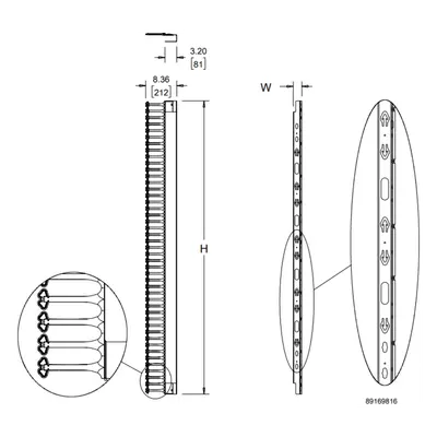Organizador Vertical de Cables / 45 UR / 2 m (6.6 ft) / 726 Cables / RAL 9005 / Dedos 1.75 pulg / 95x208 mm - Imagen 5