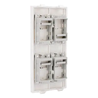 Placa Plana de Voz y Datos con Guardapolvo / 4 Puertos Keystone / Color Blanco / 108 x 52 mm / 5 mm Profundidad / Compatible Cajas Pavimento - Imagen 5