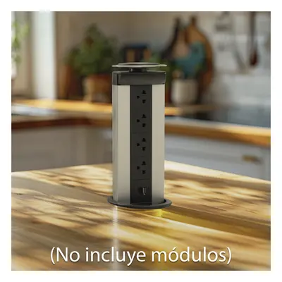Caja de Conectividad para Mobiliario / 5 Módulos K45 / Apertura Automática / Aluminio Telescópico / IP40 / +70°C - Imagen 3