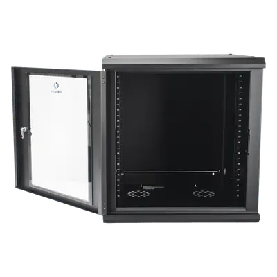 Gabinete Rack de Pared / 12 Unidades / 19 Pulgadas / Carga 100 kg / Vidrio Templado / Acero Calibre 18 / Ventilación Superior 120 mm - Imagen 4