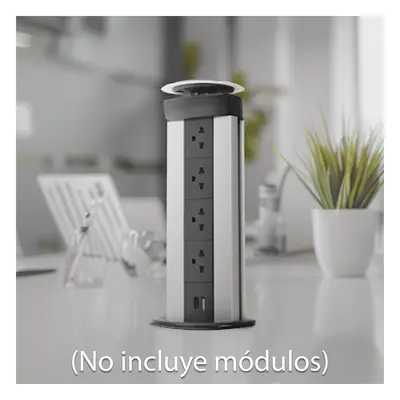 Caja de Conectividad para Mobiliario / 5 Módulos K45 / Apertura Automática / Aluminio Telescópico / IP40 / +70°C - Imagen 4