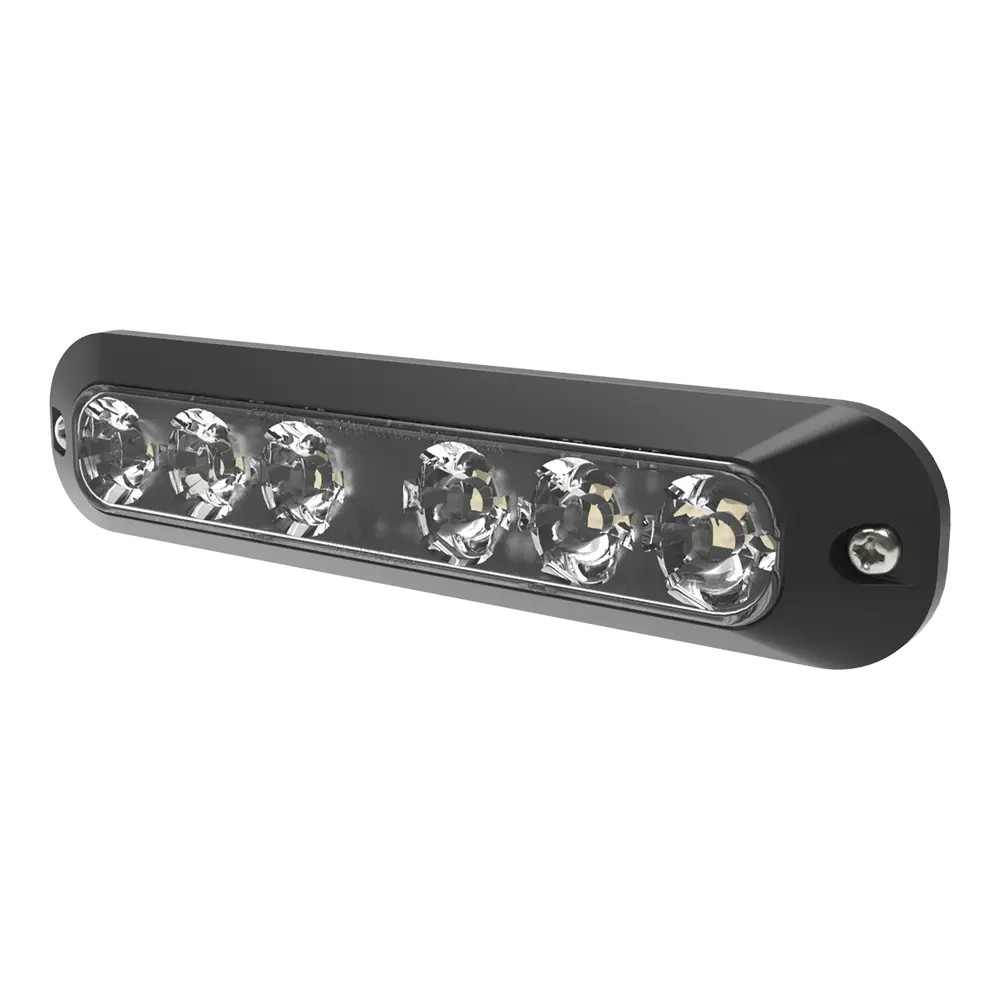 Luz Auxiliar LED / 6 LEDs Rojo-Azul / 21 Patrones de Destello / SAE J595 Clase I / 12-24 VCC / IP Exterior-Interior