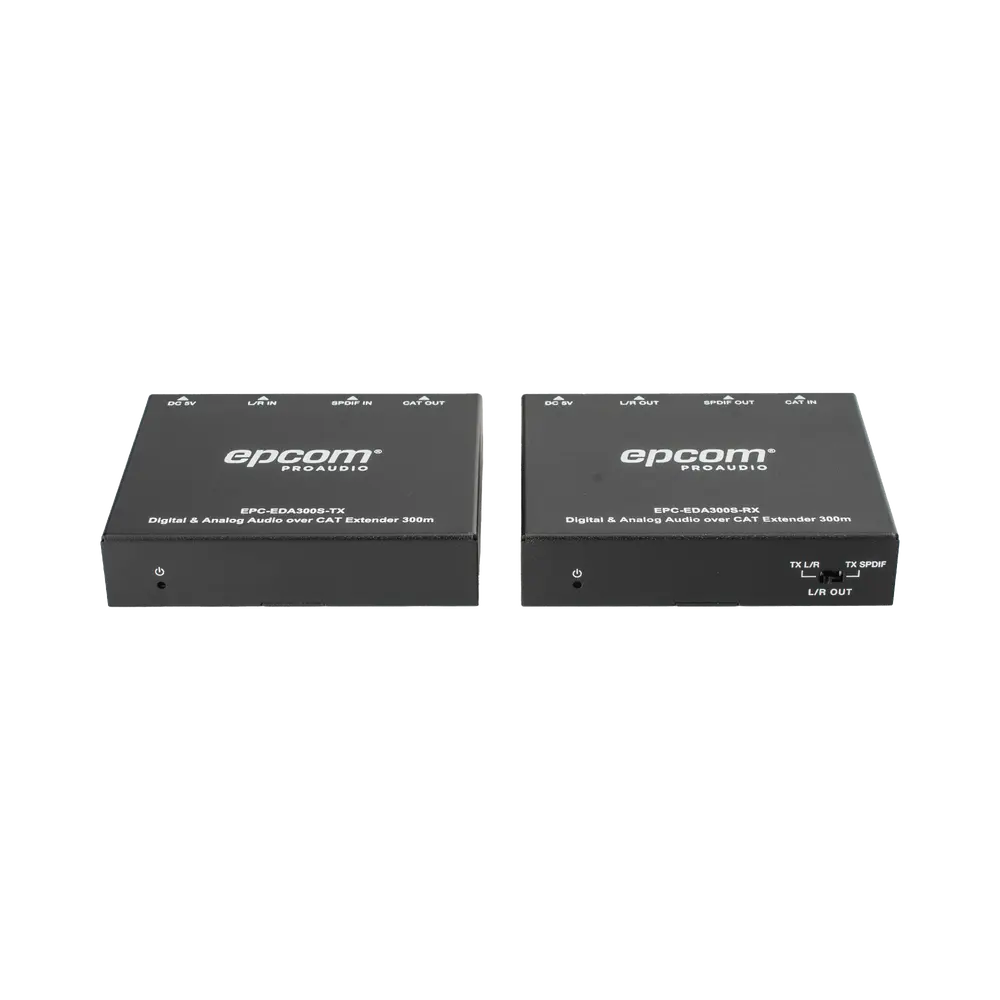 Extensor de Audio IP / Transmisión 300 m (984.3 ft) / Digital Óptico y Analógico / 48/96/192 kHz / 24 bits / PoC Bidireccional / Plug-and-Play