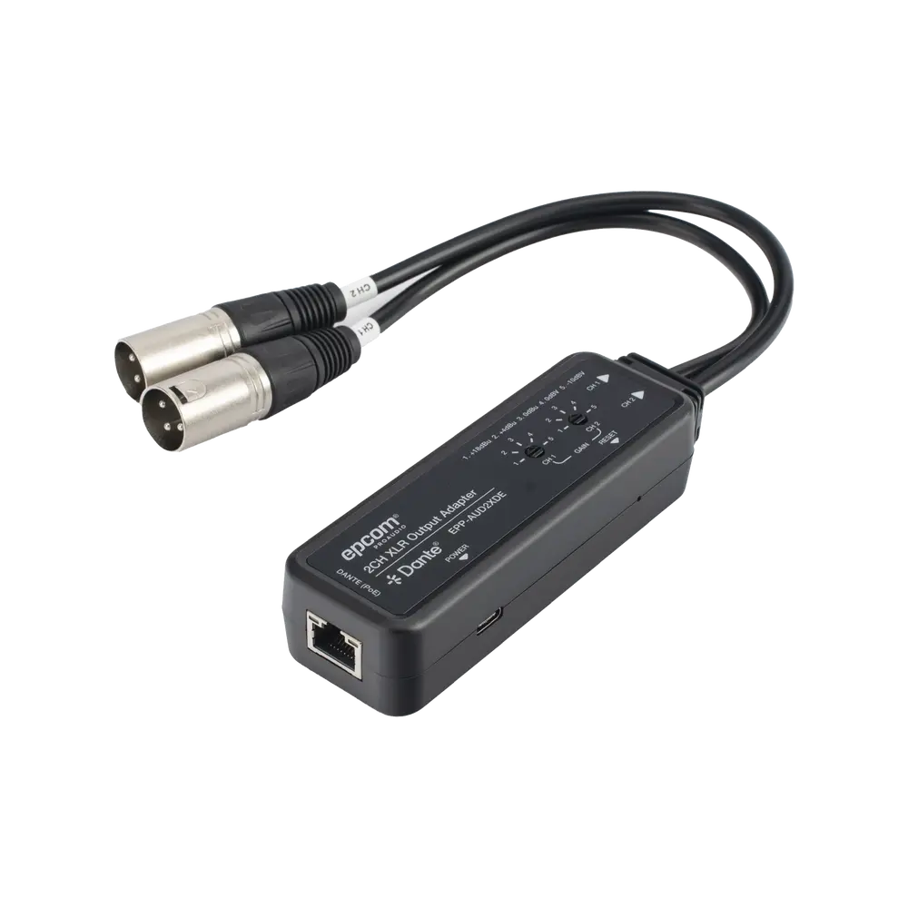 Extensor de Audio Dante® / 2 Canales XLR / Latencia Configurable 1-5ms / Transmisión 100 m (328 ft) / PoE / USB-C / HDMI 1.4 - Imagen 2
