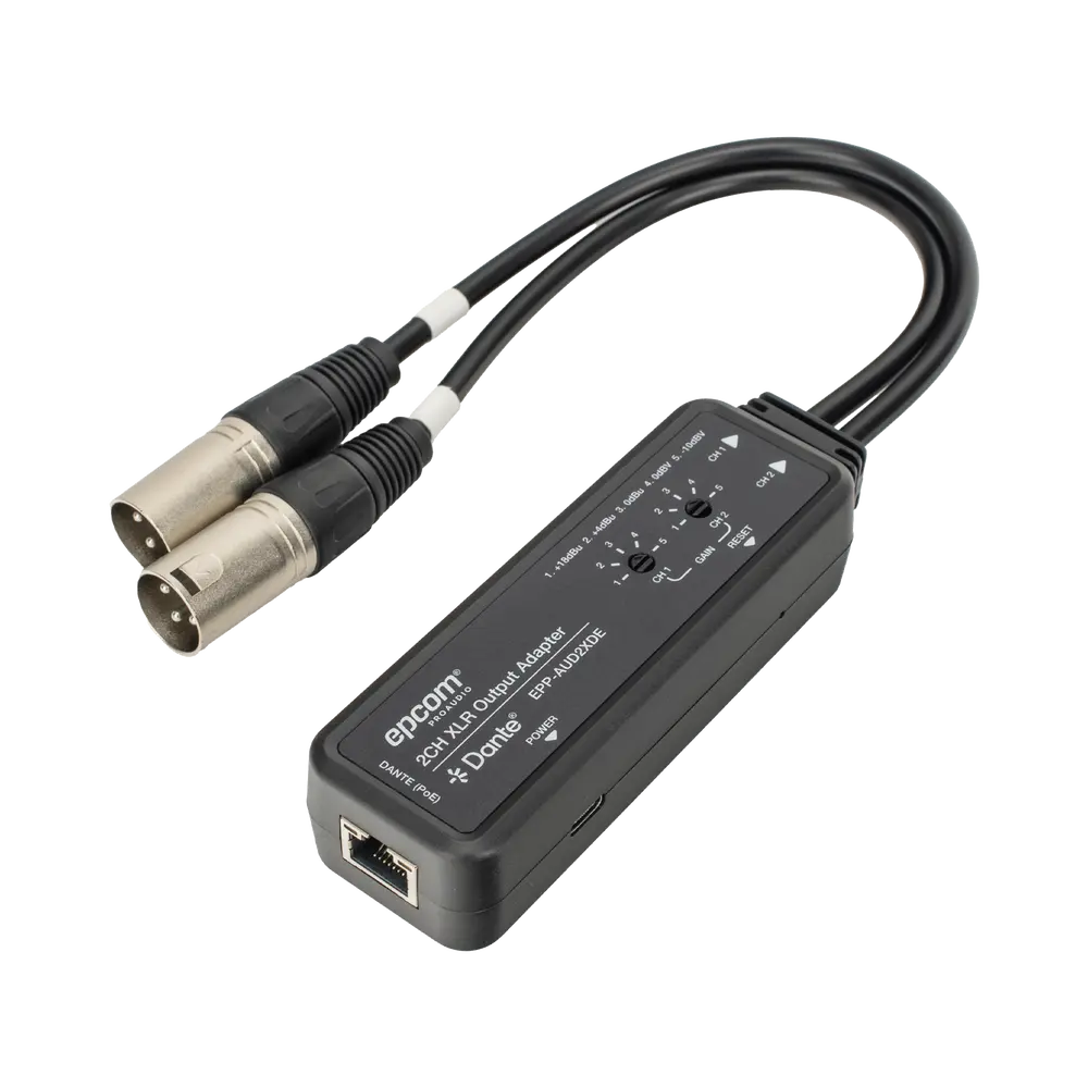 Extensor de Audio Dante® / 2 Canales XLR / Latencia Configurable 1-5ms / Transmisión 100 m (328 ft) / PoE / USB-C / HDMI 1.4 - Imagen 4