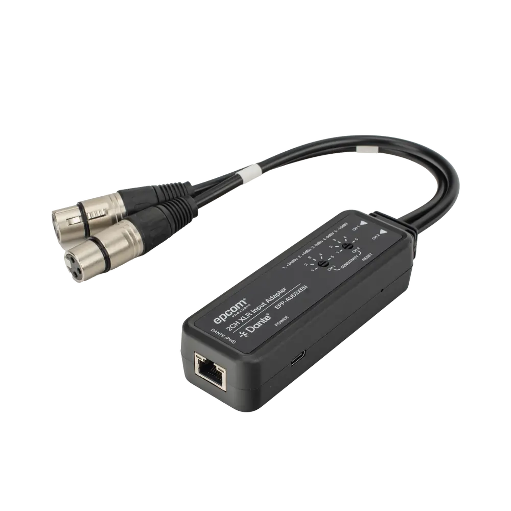 Extensor de Audio / 2 Canales XLR Balanceada/No Balanceada / Salida Digital Dante® / Latencia 1/2/5 ms / Ancho de Banda 100 Mbps / PoE y USB-C - Imagen 5