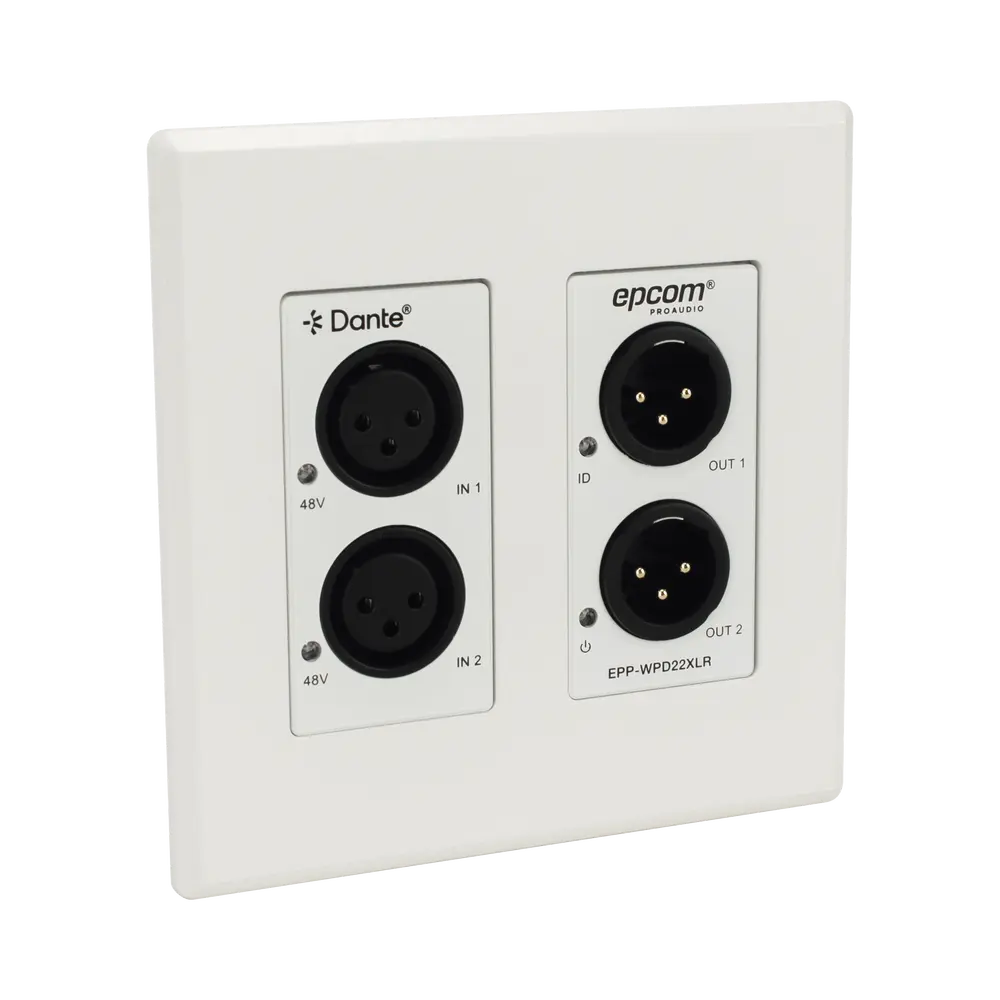Extensor de Audio / Conversión XLR a Dante® / 2 Entradas y 2 Salidas / Phantom Power 48V / PoE / Latencia 1-5 ms / Rango Dinámico >90 dB - Imagen 2