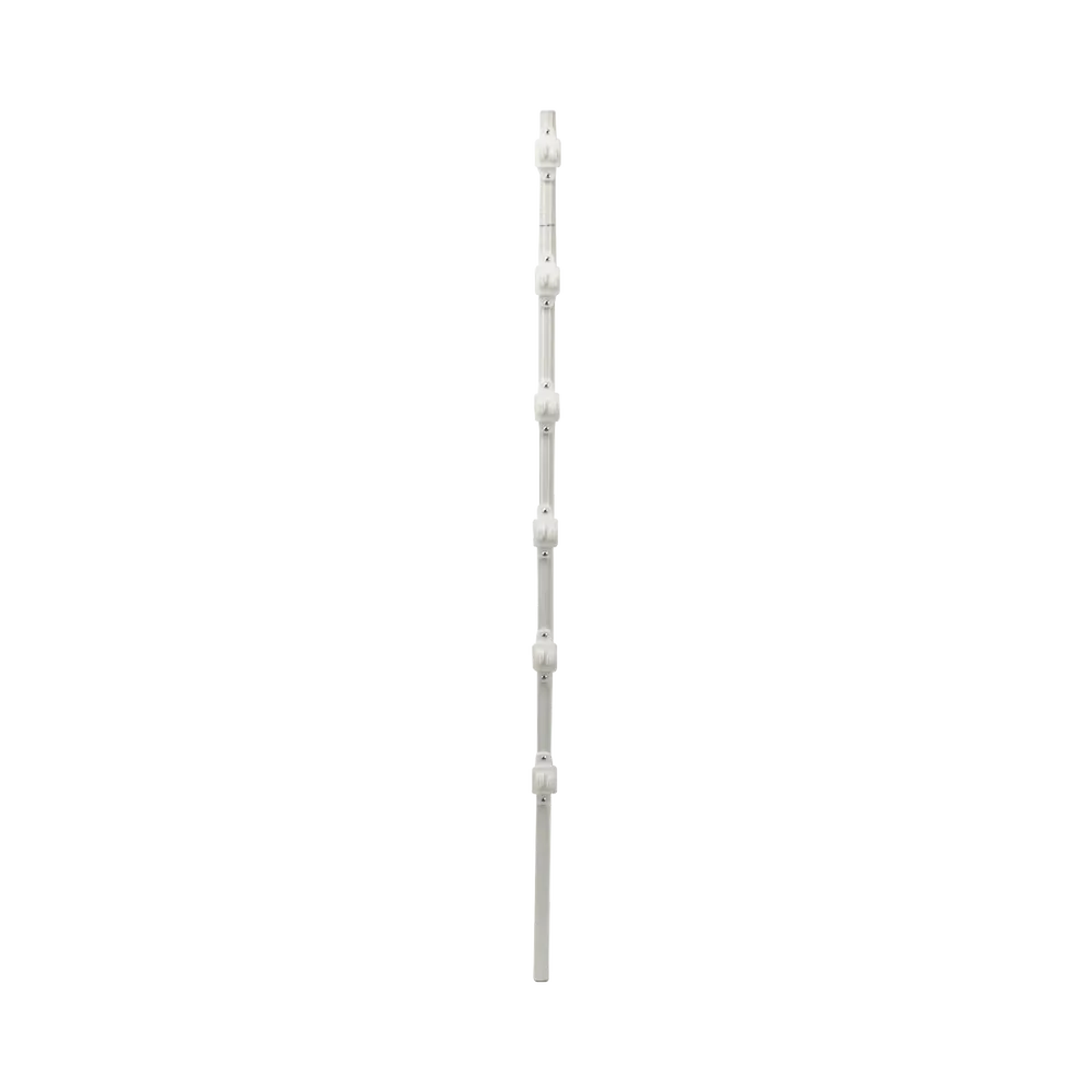 Poste de Paso para Cerca Eléctrica / Tubo de Acero Galvanizado / 6 Aisladores / 1.4 m (4.6 ft) / Diámetro 25 mm (1 in) / Pintura Blanca Exterior