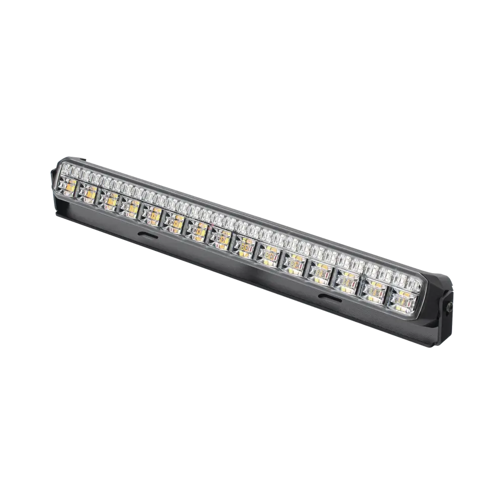 Luz Auxiliar LED / 45 LEDs Tricolor / 11.42" / Lente Transparente / SAE / 12-24 VDC / Halo Rojo