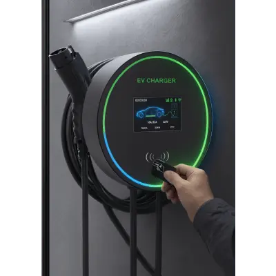 Estación de Carga EV / 11.5 kW / 48 A / Conector Tipo 1 (SAE J1772) / 220-250 V Monofásico / Pantalla LCD 4.3 in (10.9 cm) / Cable TPU 5 m (16.4 ft) / IP65 / RFID / APP Móvil - Imagen 12