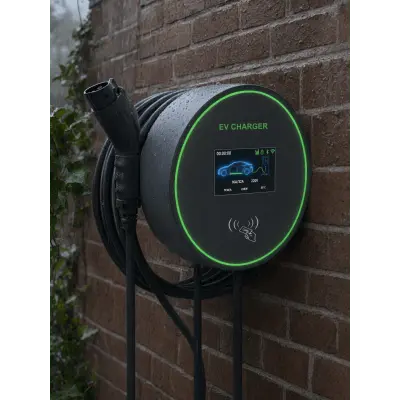 Estación de Carga EV / 11.5 kW / 48 A / Conector Tipo 1 (SAE J1772) / 220-250 V Monofásico / Pantalla LCD 4.3 in (10.9 cm) / Cable TPU 5 m (16.4 ft) / IP65 / RFID / APP Móvil - Imagen 14