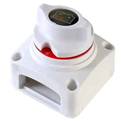 Interruptor de Batería / 2 Posiciones / 275A DC Continuo / 1250A DC Arranque / 8-50V DC / Terminales Cobre 10 mm / Montaje Empotrado o Superficial