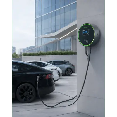 Estación de Carga EV / 11.5 kW / 48 A / Conector Tipo 1 (SAE J1772) / 220-250 V Monofásico / Pantalla LCD 4.3 in (10.9 cm) / Cable TPU 5 m (16.4 ft) / IP65 / RFID / APP Móvil - Imagen 6