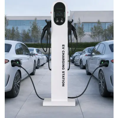 Estación de Carga para Vehículos Eléctricos / Tipo Pedestal / Doble Conector Tipo 1 (SAE J1772) / 48 A / 11.5 kW por Puerto / Pantalla LCD 4.3 in (10.9 cm) / RFID / IP54 / Chasis SGCC Galvanizado - Imagen 7