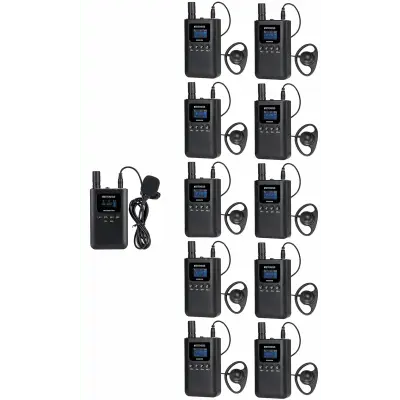Sistema de Guía Turístico / 2.4 GHz / 999 Canales / Alcance 150 m (492.1 ft) / 1 Transmisor y 10 Receptores / USB-C / Batería 3000 mAh - Imagen 2