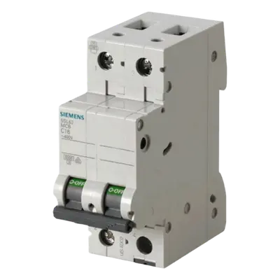 Interruptor Automático Magnetotérmico / 2 Polos / 16 A / 6 kA / Curva C / 400 V