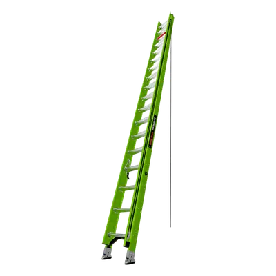 Escalera de Extensión / Fibra de Vidrio y Aluminio / 10.9 m (35.8 ft) / Capacidad 375 lb (170 kg) / Estabilizadores Niveladores Integrados / Certificación ANSI-OSHA