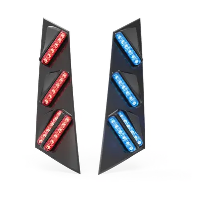 Sistema de Iluminación para Pilar de Vehículo / 6 Luces Traseras / 2 Luces de Intersección / Rojo/Azul/Ámbar Trasero / Rojo/Azul/Blanco Lateral / Compatible con Ford PIU 2020+ - Imagen 2